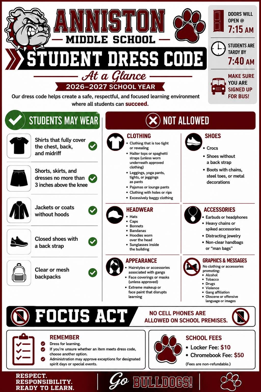 Student Dress Code Reminder Flyer